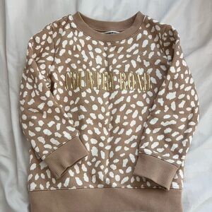 Kids Brown and White Printed Sweatshirt